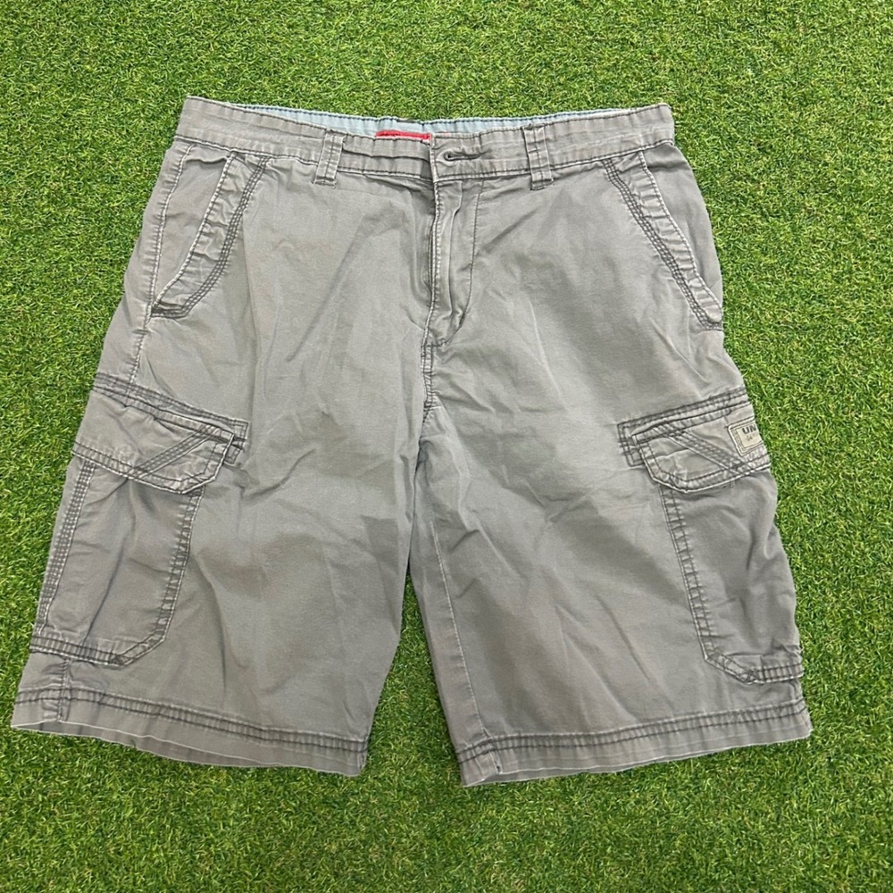 Unionbay Mens Gray Cargo Shorts Authentic Fit Utility Pockets Size 32